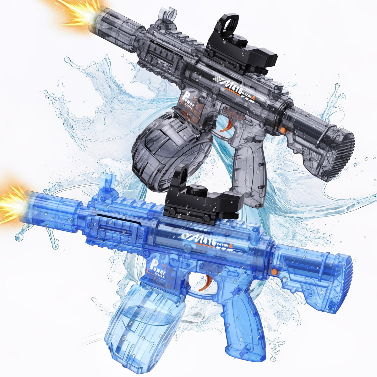 Kids Sound & Light Electric Water Gun Ages 3-8 – Auto Squirt Blaster with Large Tank & LED Effects, Summer Outdoor Pool Beach Backyard Party Toy, Birthday Gift for Boys & Girls, 1pc or 2-Pack