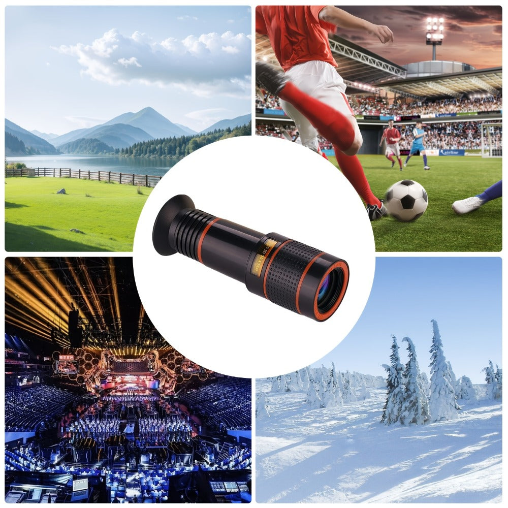 Portable Telephoto Zoom Lens for Smartphone – HD 2-in-1 Wide-Angle & Telephoto Clip-On Mobile Camera Lens, Precision Focus Ring, Universal iPhone & Android Fit, Travel Photography