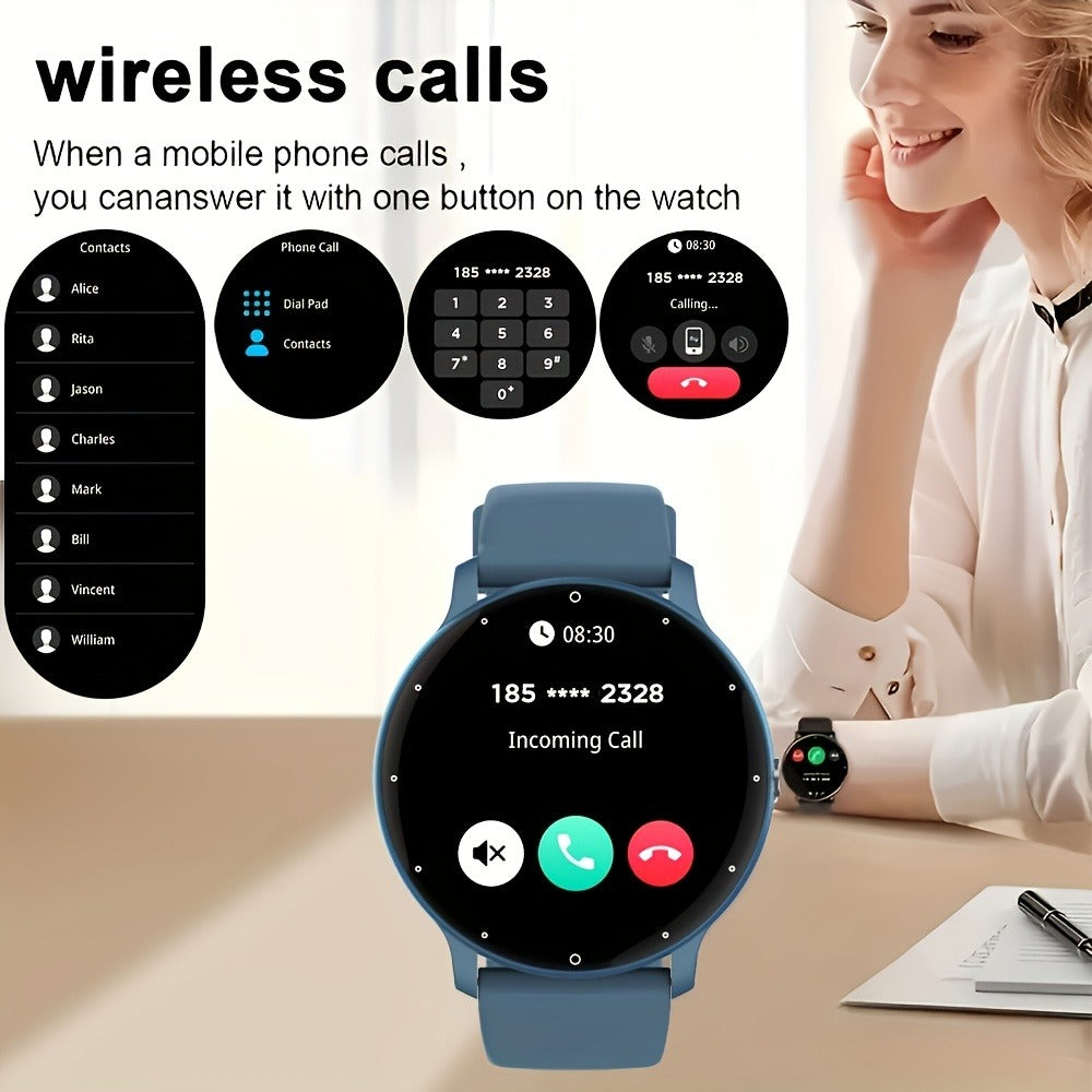 Built-In Speaker Smartwatch HD Voice Calls Weather Alerts Message Push – Large Screen Multi-Function Fitness Tracker for Men Women iPhone Android Silver Black Pink Golden Gift