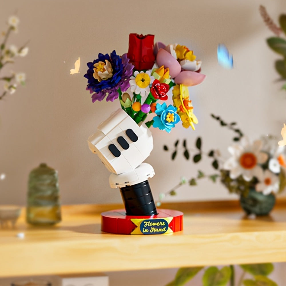 DIY Flower Bouquet Building Set with Display Stand, Multicolor