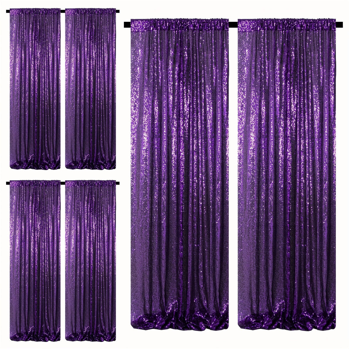 Sequin Backdrop Curtains 2FTx8FT Glitter Photography Background Panels for Party Wedding Birthday Stage Decoration Gold Yellow Shimmer Curtain Set 4 6 10 Panels Available