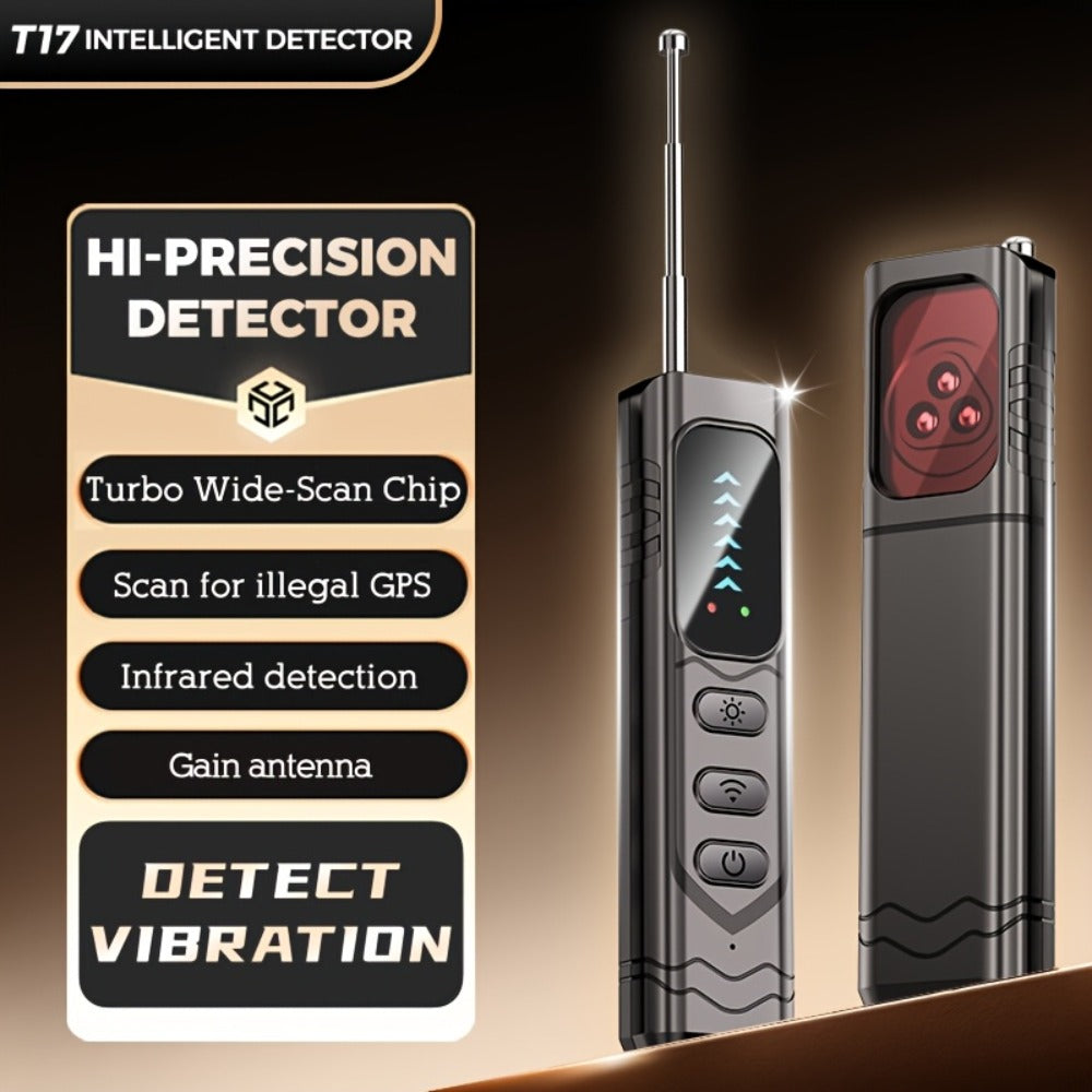Smart Bug Detector Anti-Spy Camera Finder with Anti-Eavesdropping, Anti-Tracking & Anti-Stealing Detection – Portable Privacy Security Scanner for Hotels, Meeting Rooms, Cars, Homes & Travel