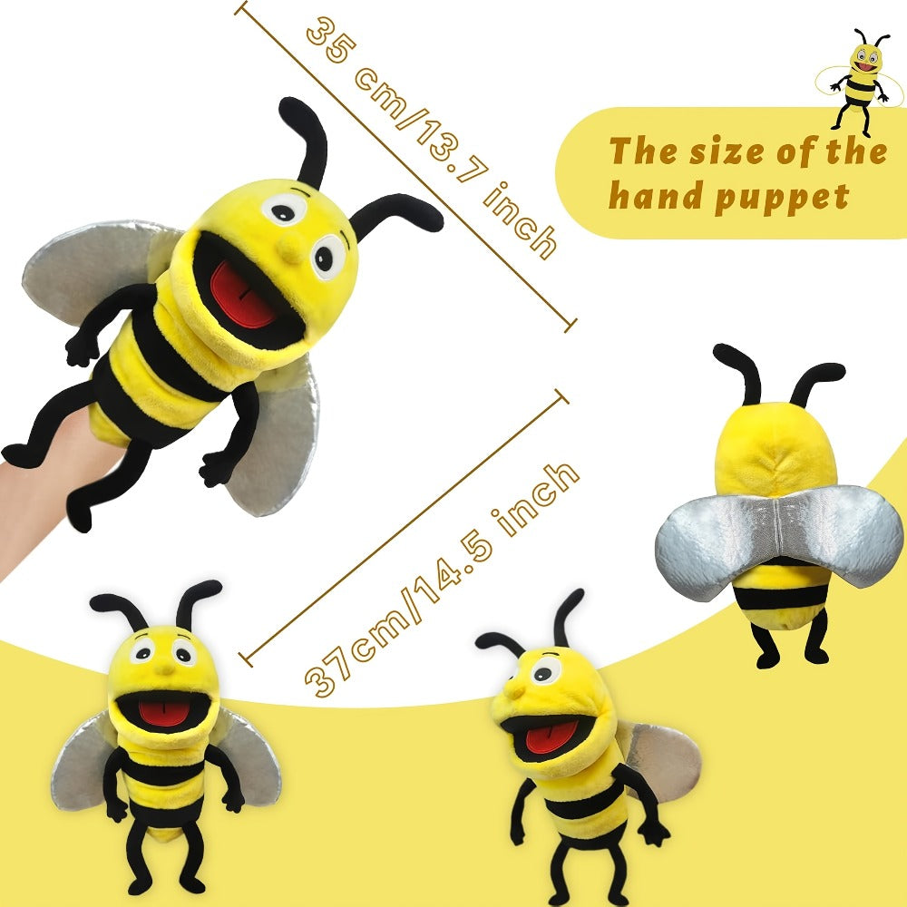 Insect Hand Puppet 13-Inch with Movable Mouth, Realistic Plush Bee Ladybug Dragonfly Butterfly Ant Caterpillar Puppet for Kids Storytelling Role Play Puppet Show, Birthday Holiday Gift