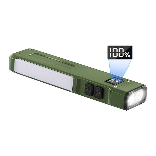 Magnetic LED Flashlight with UV, COB Side Light, 9 Modes and Battery Display