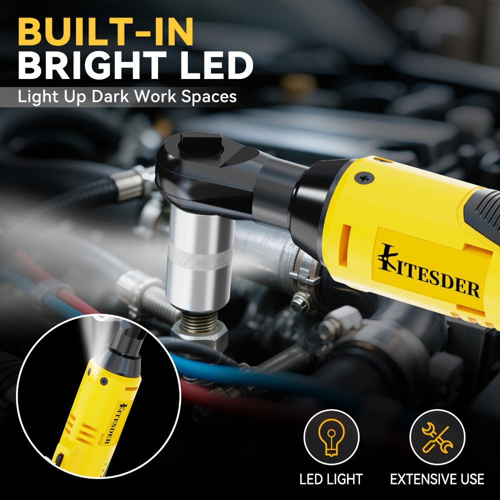 Electric Ratchet Wrench Set 12V Cordless with Lithium Battery – Fast Charge, Variable Speed Trigger, Socket Sleeves, for Automotive Repair, Screws & Nuts – Basic & Full Kit Options