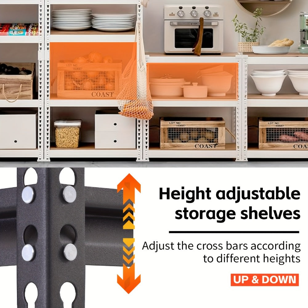 5-Tier Garage Shelving Unit 2000 lbs Capacity Heavy Duty Adjustable Storage Shelves 72"/60"H x 35.5"W x 16"D for Garage, Closet & Pantry Organization – Steel Rack Easy Assembly, Includes Gloves & Hammer