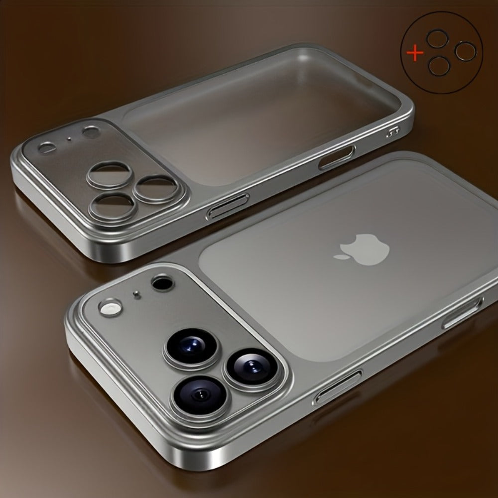 Matte Frosted Clear iPhone Case with Wireless Charging & Shockproof Lens Film for iPhone 17 16 15 14 13 12 Air Pro Max Plus – Anti-Fingerprint Slim Transparent Back Cover