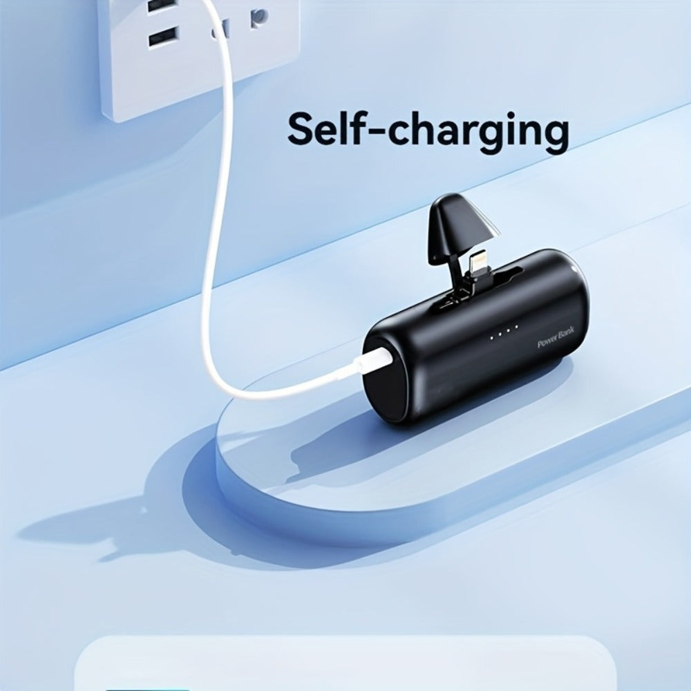 5000mAh Portable Charger with Built-In 2-in-1 Lightning & USB-C Connector - Slim Mini Power Bank 18.5W Fast Charging Compatible with iPhone 17 16 15 14 13 12 11 Samsung Android