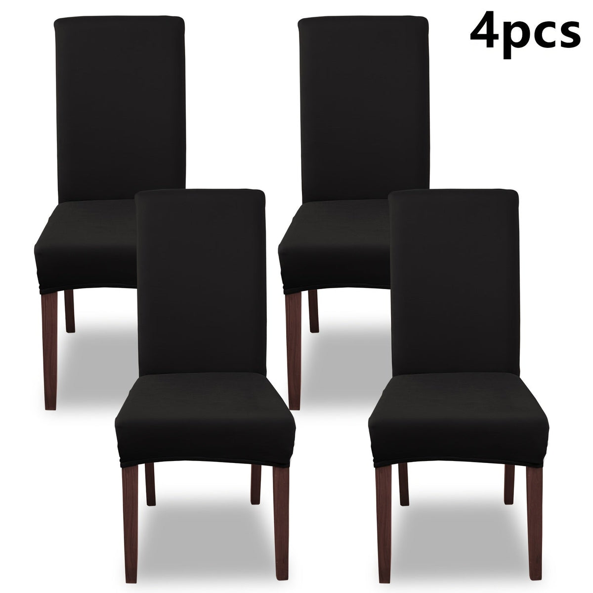 Silky Fiber Elastic Dining Chair Covers Set | Stretch Milk Fiber Slipcover, All-in-One Furniture Protector for Kitchen Wedding Office Hotel Living Room, 4pcs or 6pcs, 8 Colors