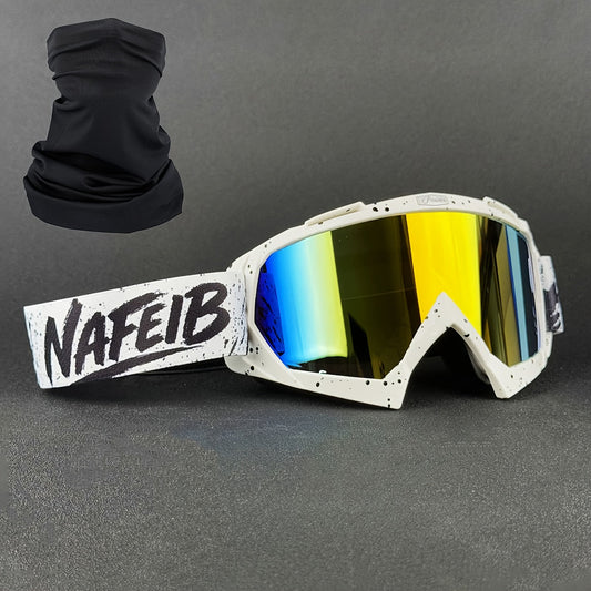 Ski Goggles with Headscarf Set, Polycarbonate Lens, TPU Frame and Color Options