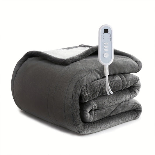 Electric Blanket, Flannel with 8 Heat Settings and Auto-Off, Throw to King
