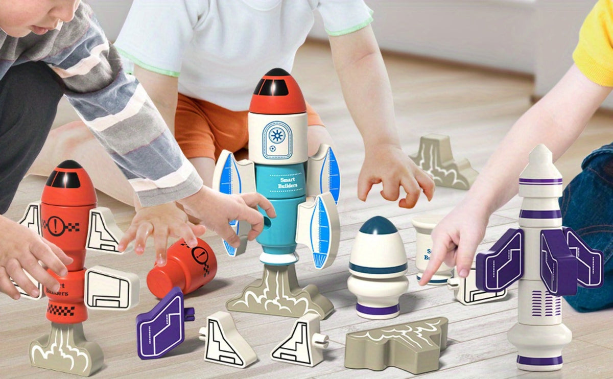 Magnetic Robot Building Toy, 33 Pieces with Storage Box for Kids Ages 3-5