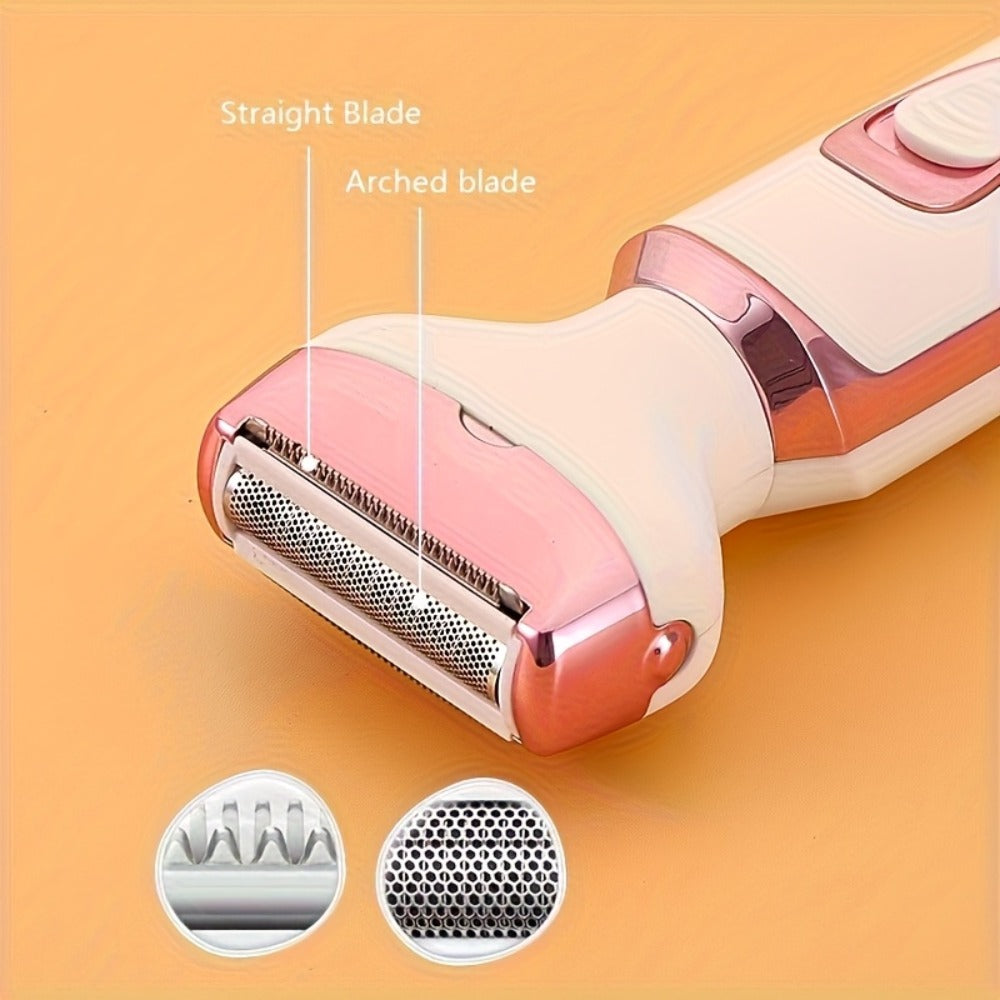 Electric Shaver for Women 4-in-1 Rechargeable Grooming Kit – Painless Hair Remover Eyebrow Trimmer Nose Hair Bikini Trimmer, Portable Body Hair Removal Face Legs Underarms, Beauty Gift for Her