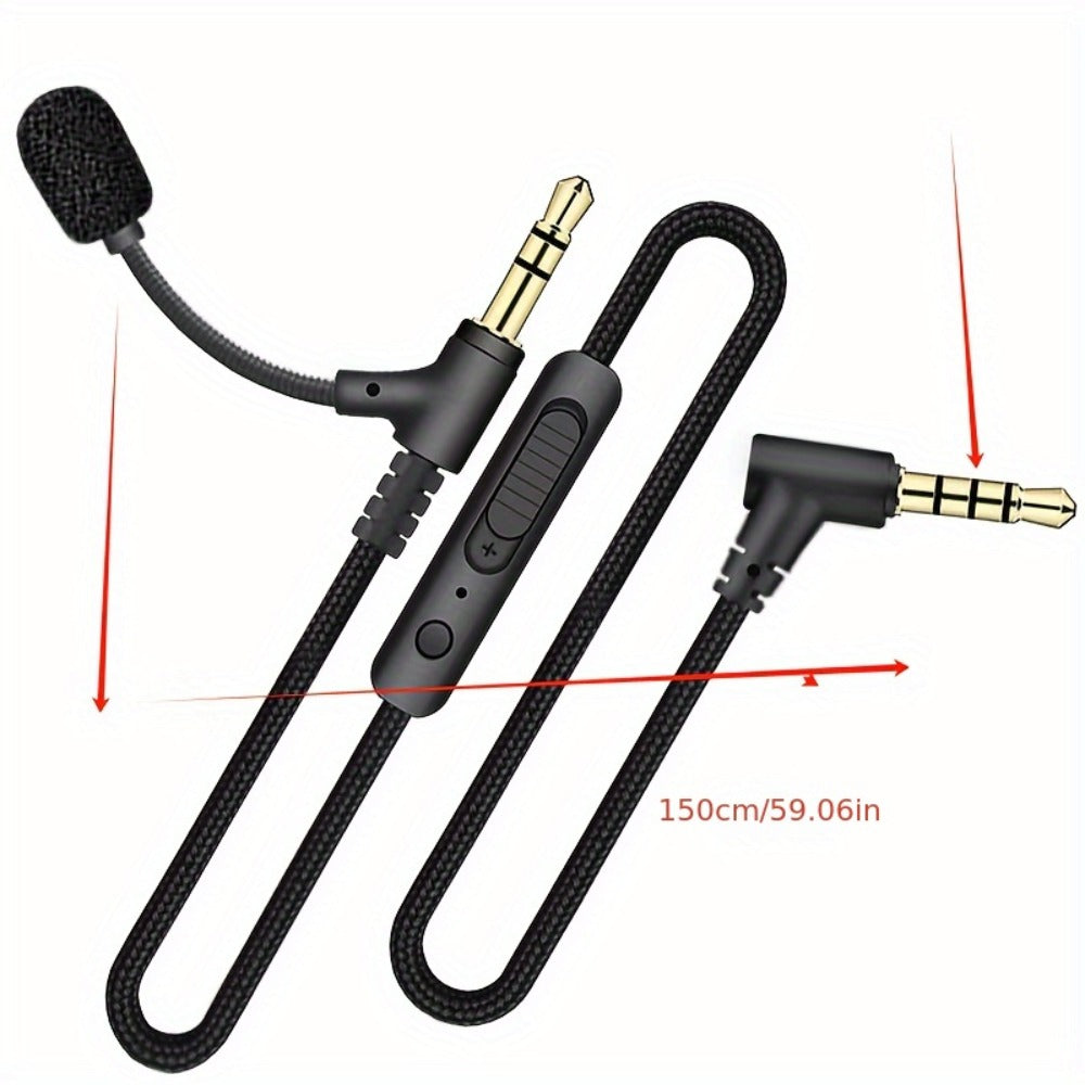 3.5mm AUX Audio Cable with Inline Volume Control, Male to Male Stereo Audio Cord for Car AUX, Headphones, Headset Microphone, Speakers & Home Stereo, Universal Compatibility, Premium Sound Quality