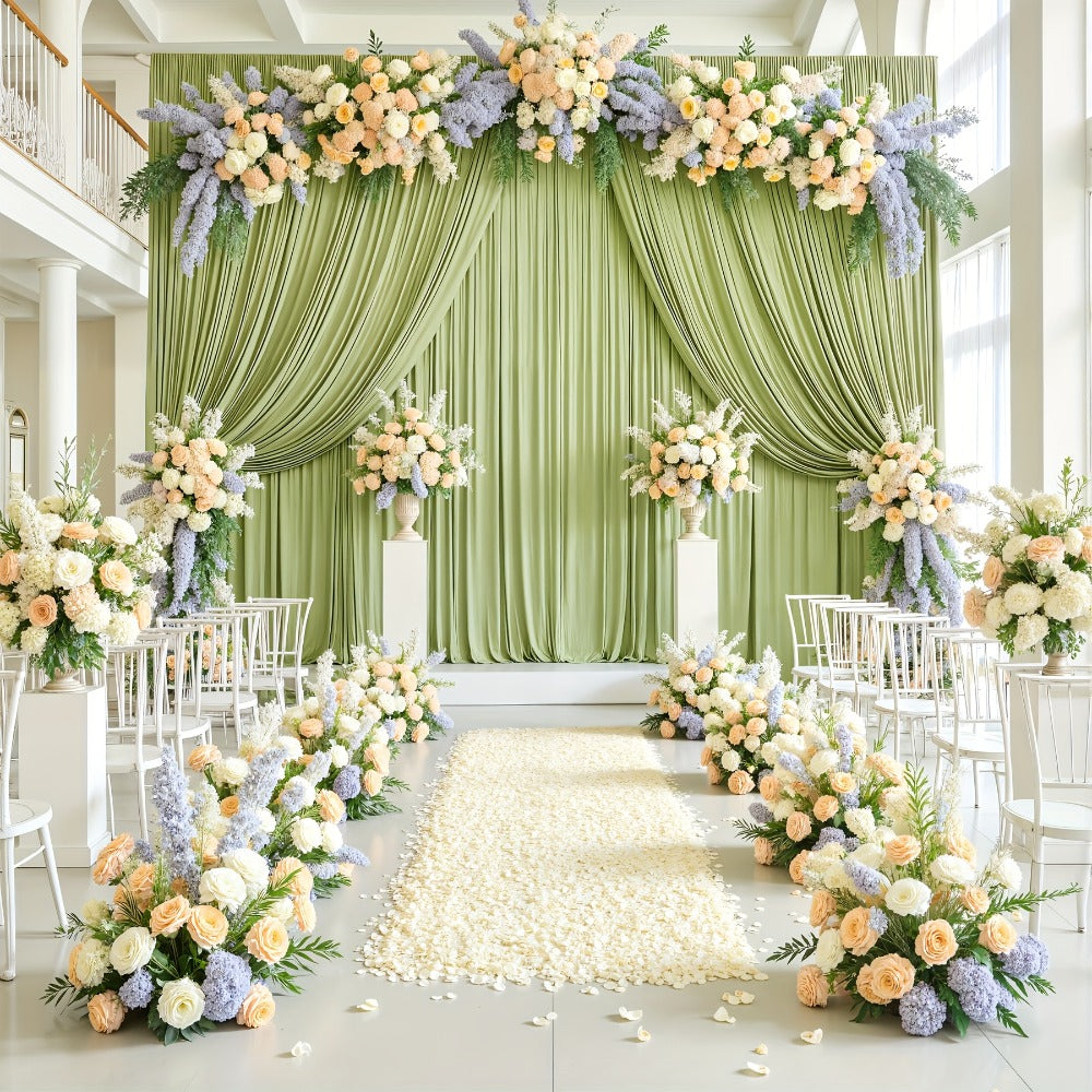 Party Backdrop Curtains 2pcs 7.2x10FT Non-Transparent Wrinkle-Free with Poles for Wedding Birthday Bridal Shower Christening Graduation Prom Holiday Photo Booth Decoration