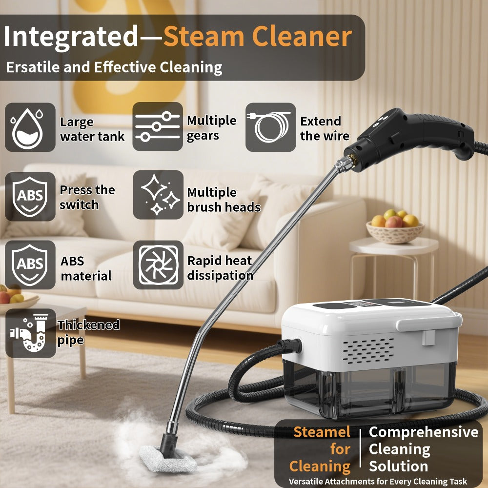 Portable Steam Cleaner High-Temperature High-Pressure Handheld Steamer for Home, Carpet, Tile & Grout Cleaning – 9-Speed Adjustable, 3 Models: Basic, Upgraded & Smart