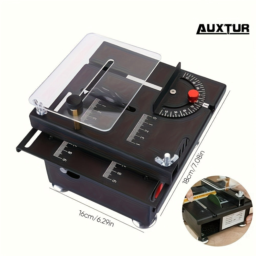 Mini Table Saw Multifunctional Desktop Cutting Machine – 100W Motor, 7-Speed Adjustable, 0–90° Angle Cut, 4 Saw Blades Included, Portable DIY Table Saw for Wood, Metal, Plastic, PCB, Acrylic – with Extra Accessories Option