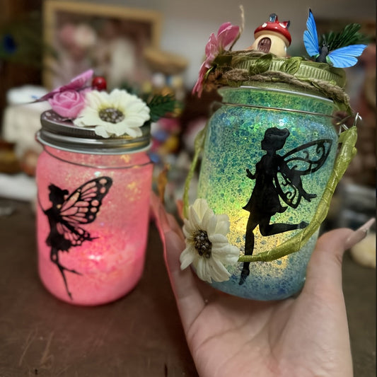 DIY Fairy Lantern Kit, 2 Mason Jar Lights with Remote Control