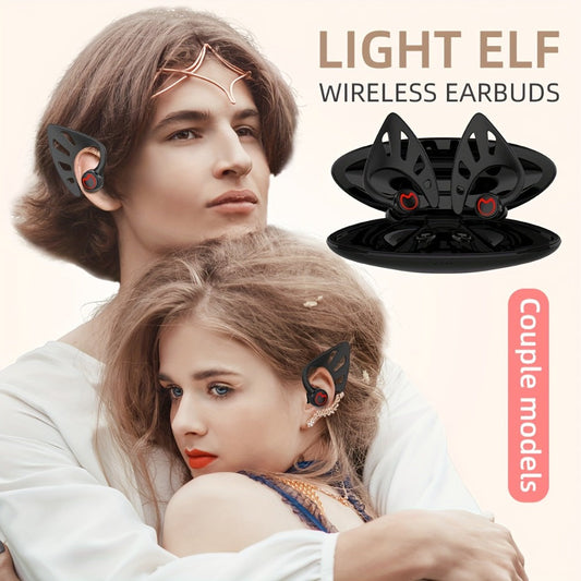Anime TWS Wireless Earbuds Bluetooth Couple Matching Headphones HD Sound Touch Control Compatible iOS Android Valentine's Day Birthday Holiday Gift Black Green White