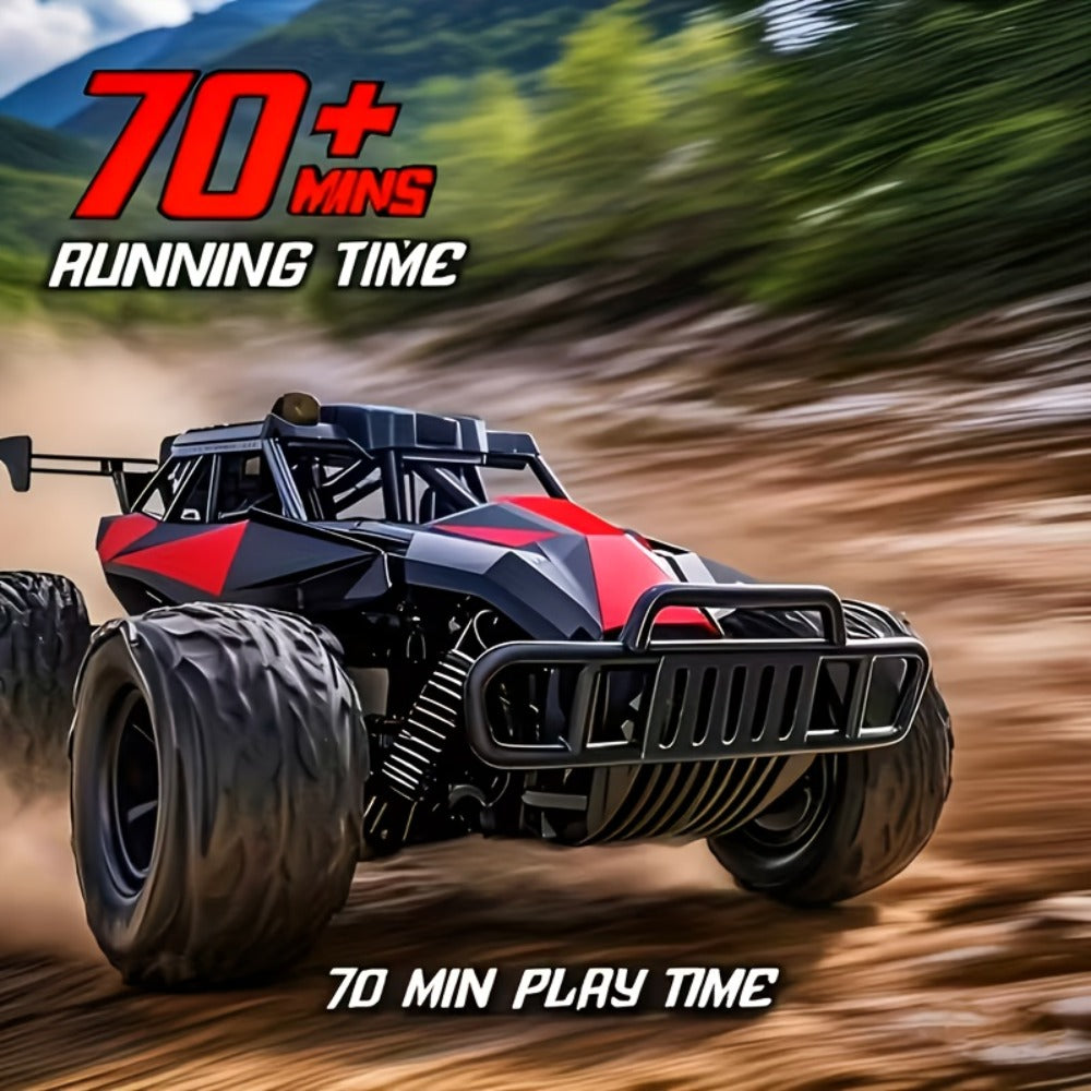 4WD All-Terrain RC Off-Road Truck with Alloy Steel Body, Red or Yellow