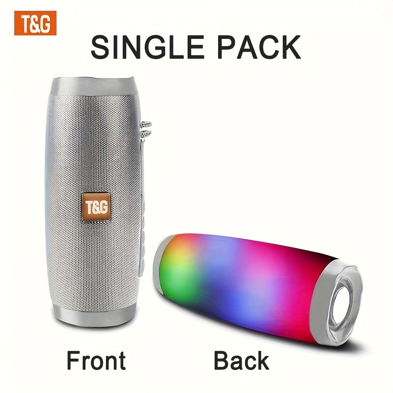 TG157 10W Dual Bluetooth 5.0 Speaker with LED Flash Lights, 5.1 Surround Sound, TF Card AUX USB FM Radio, 1200mAh Rechargeable Compact Wireless Speaker for Outdoor Camping Travel & Home Use