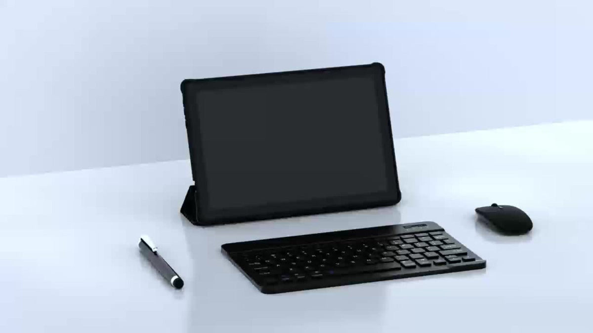 Android 15 Tablet 10 Inch 2-in-1 with Keyboard Case & Stylus 12GB RAM 64GB ROM 1TB Expandable 6000mAh Battery WiFi 6 4-Core 8MP Dual Camera FHD IPS Display Tablet PC
