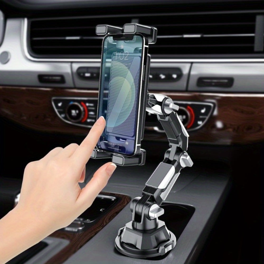 Robotic Arm Car Cup Holder Tablet Stand – Heavy Duty 360° Rotation Universal iPad Phone Mount, Adjustable Cradle for 4.7–13" Devices, Fits Most Cup Holders