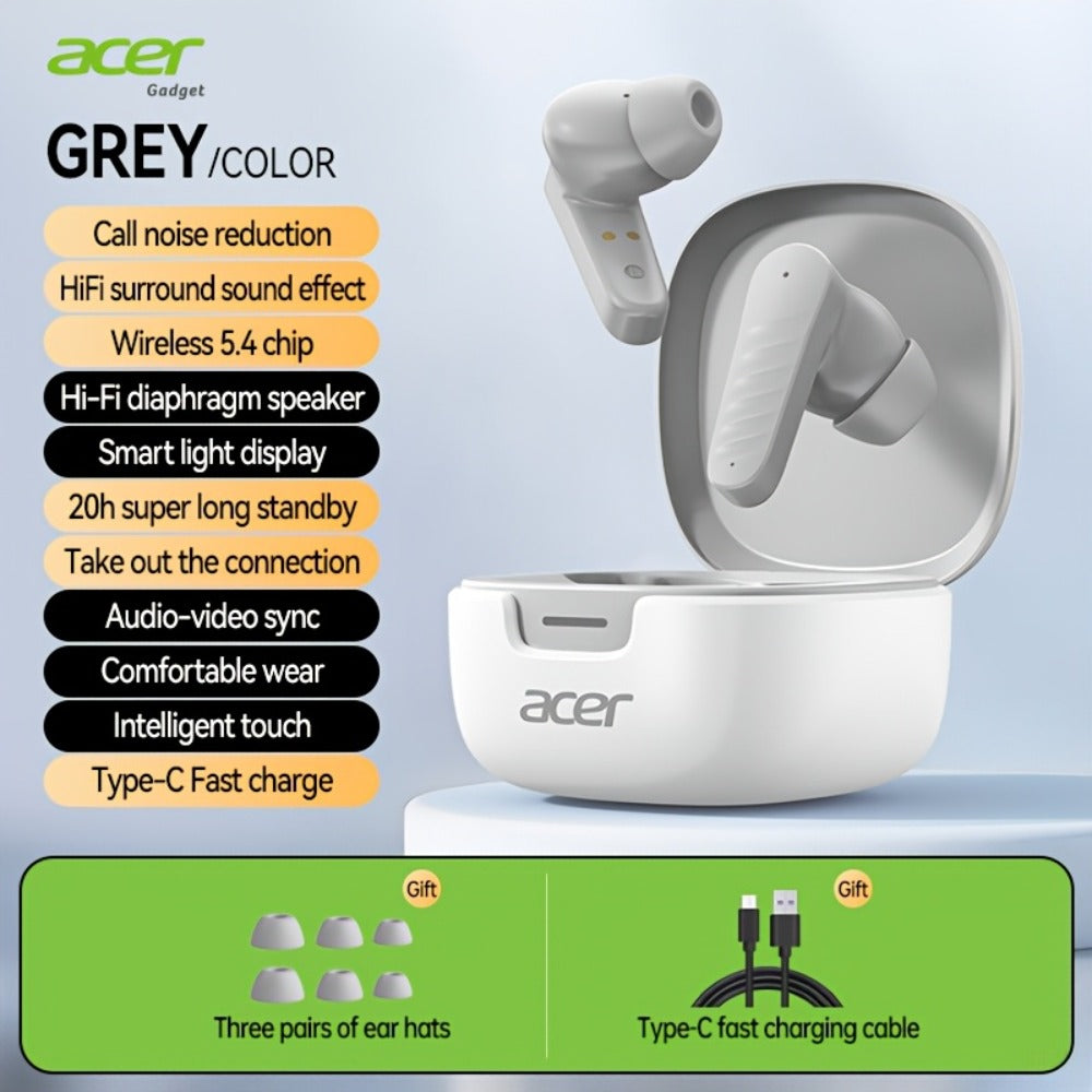 ENC Wireless Earbuds Mini Lightweight In-Ear Bluetooth Earphones Smart Noise Reduction Long Battery Life Touch Control for Sports Running Cycling Work Commute Phone PC Tablet Gift for Men Women