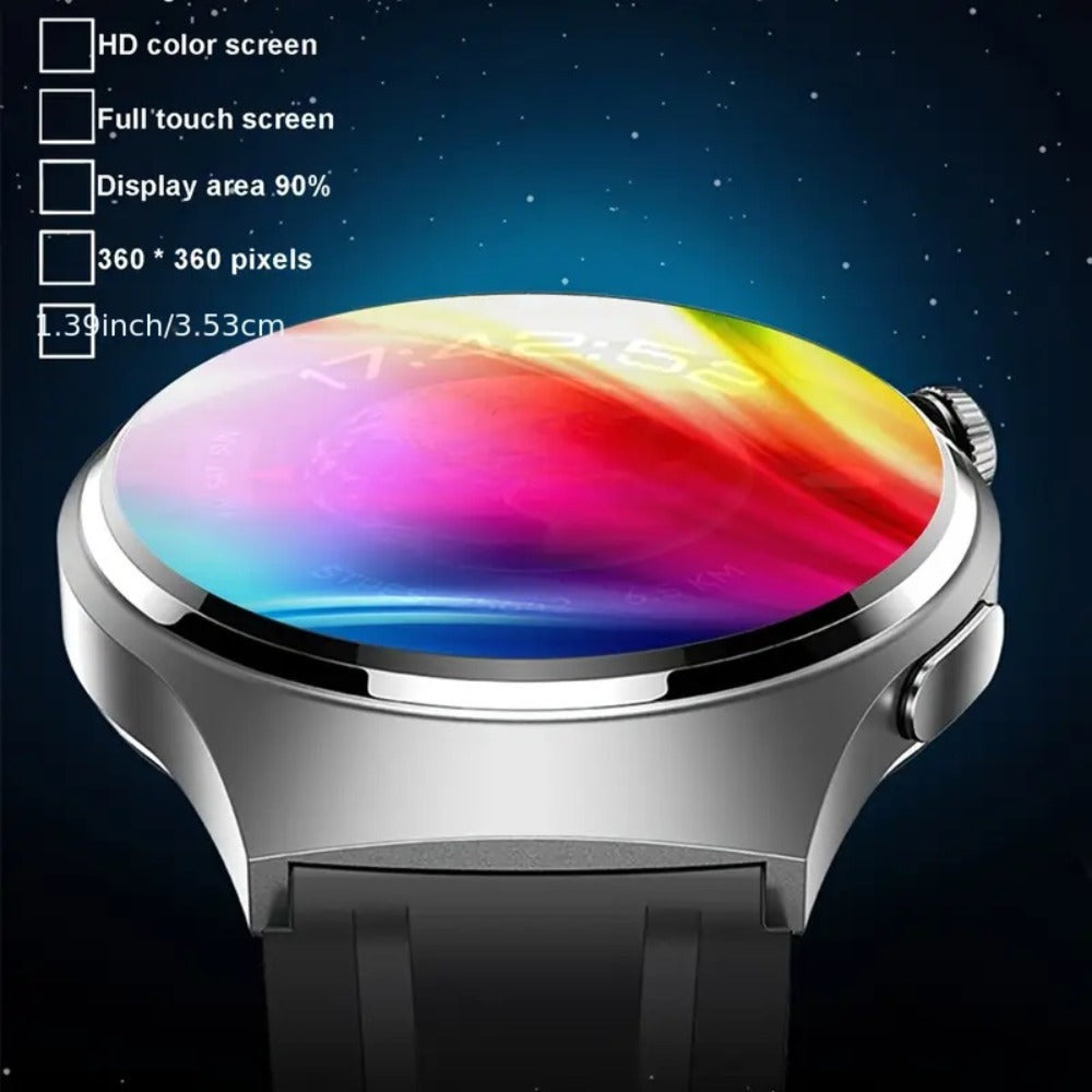 OLED Smartwatch 2.01 Inch Round Screen 95% Screen Ratio Fitness Tracker Running Cycling Walking Step Counter Music Control 300mAh Battery Lightweight Silicone Band Men Women 7 Styles Black Gray 2026