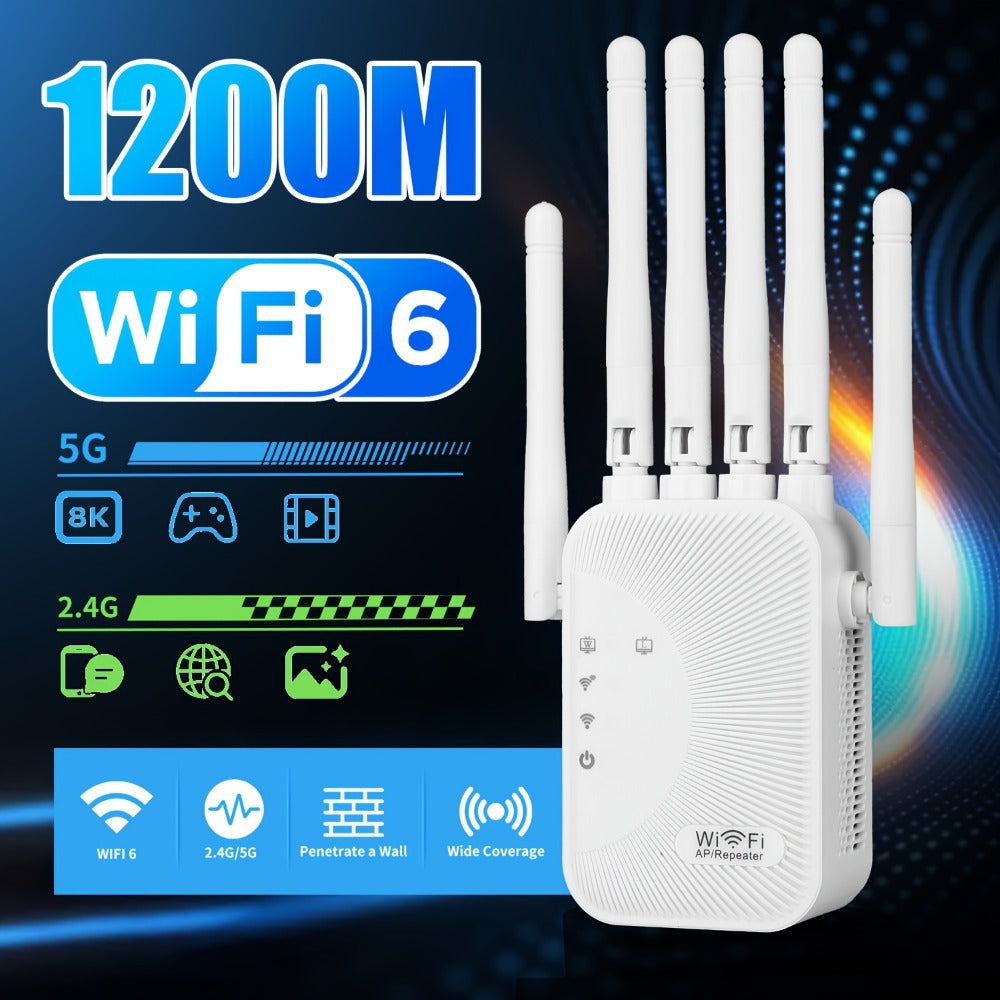 CP3600 WiFi Repeater Signal Booster 2.4GHz Wide Coverage, One-Button WPS Setup, Flexible Antenna Rotation, Adjustable Signal Strength, CISA Certified, Enhanced Stability for Home Office Apartment