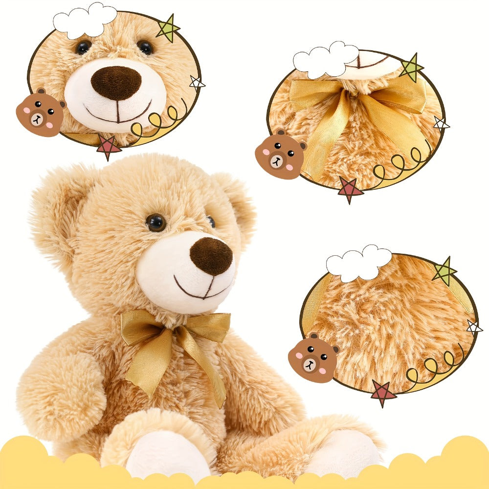 8-Pack Teddy Bears, 11-Inch Soft Plush in Dark Brown or Khaki
