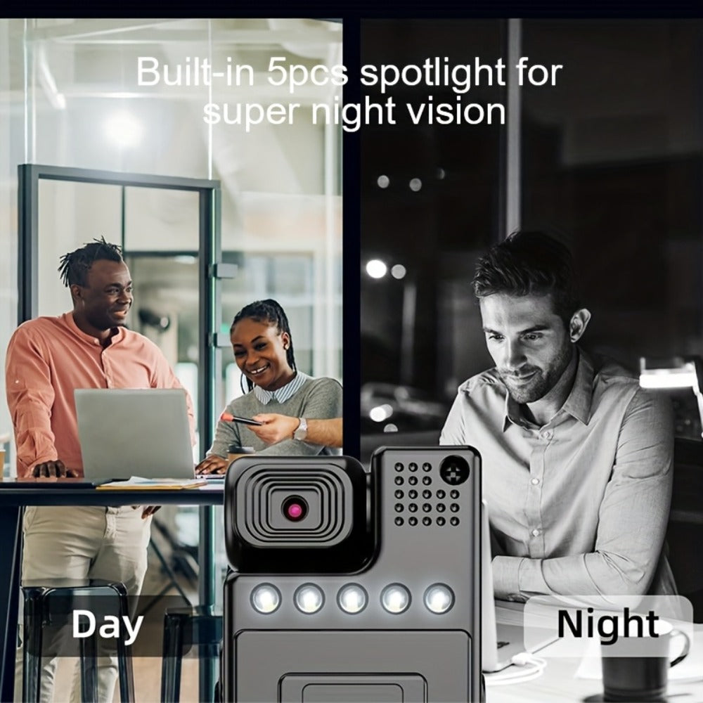 1080P HD Pocket Camcorder with 180° Rotatable Lens – Handheld Body Camera, USB Charging, Lightweight Compact Smart Recorder for Travel, Event Recording, Holidays & Birthday Gift (SD Card Not Included)