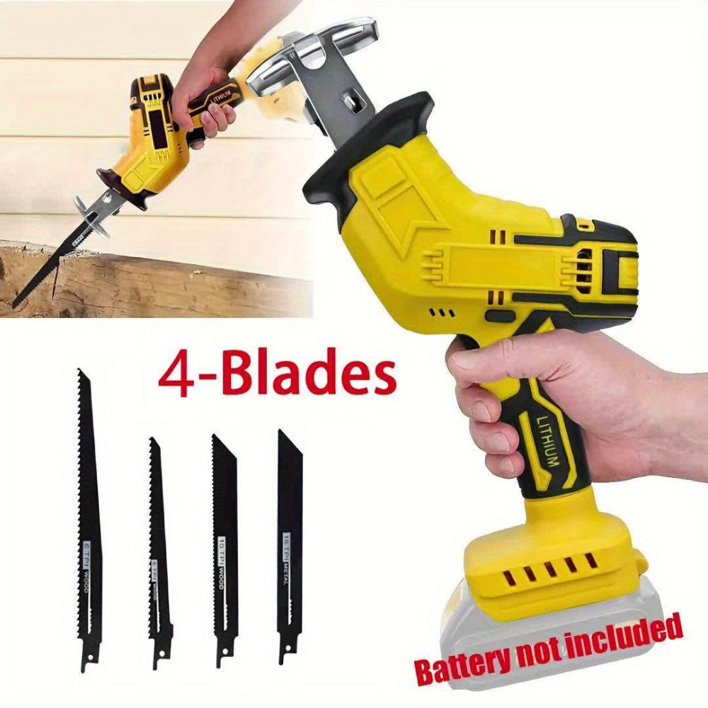 Reciprocating Saw Brushless Cordless for DeWalt 20V Battery – 0-3500 SPM Variable Speed, Tool-Free Blade Change, 4 Saw Blades Included, for Wood, Metal & PVC Cutting (Battery Not Included)