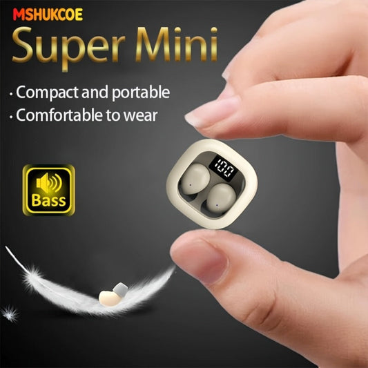 MSHUKCOE Ultra Thin Sleep Earbuds Low Latency Sleep Game Mode, Dual Noise Reduction 6D Bass HiFi Invisible In-Ear Wireless Earphones Ultra Long Battery Life, Birthday Gift