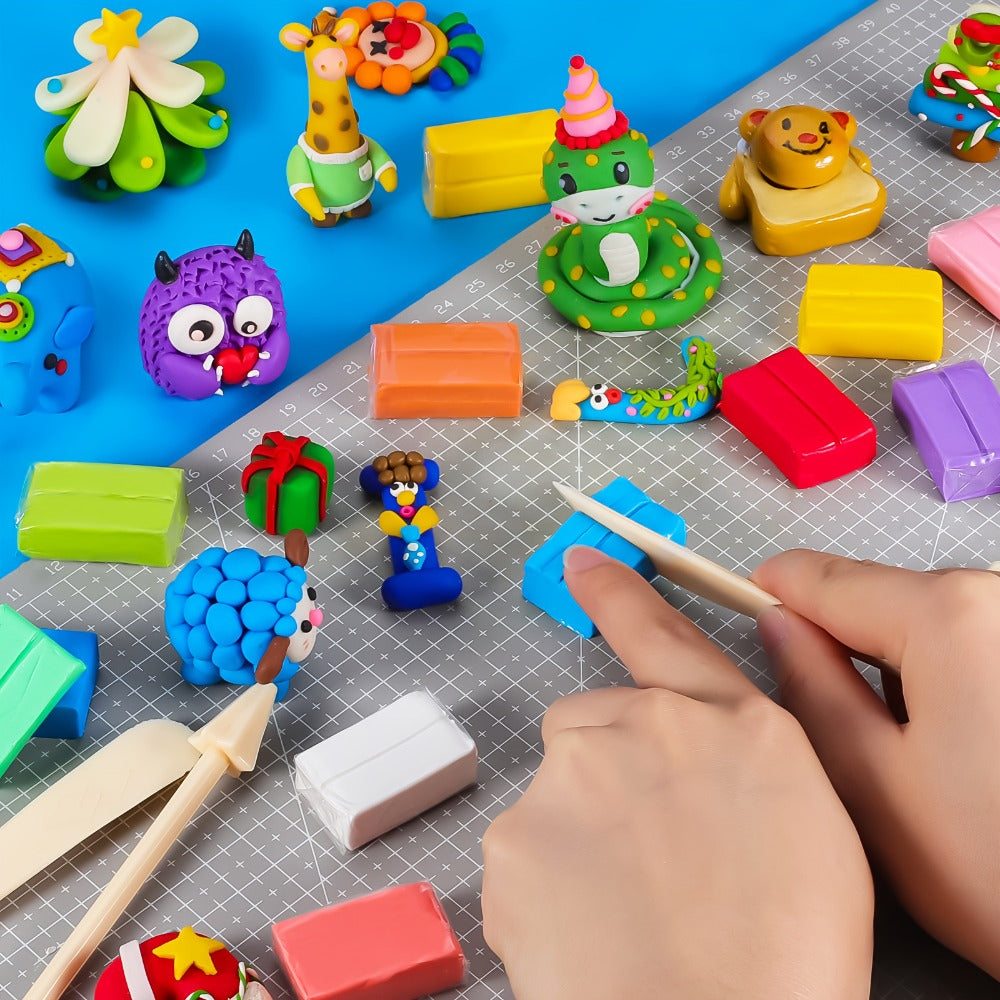 Oven-Bake Polymer Clay Kit in 50- or 100-Piece Options for Craft Projects