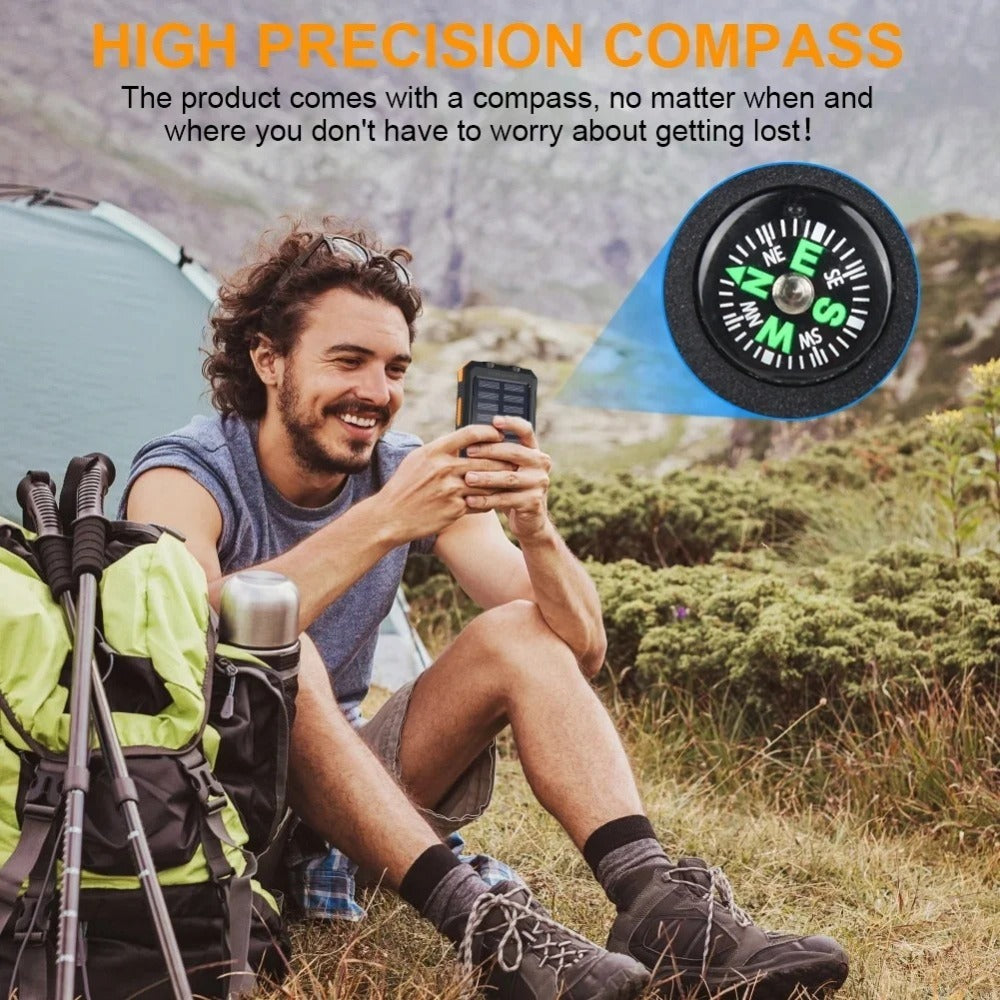 Solar Power Bank 45800mAh QC3.0 Fast Charging – Dual USB Portable Charger with LED Flashlight for Camping Hiking Travel Emergency, High Capacity Battery Pack for All Cell Phones & Devices