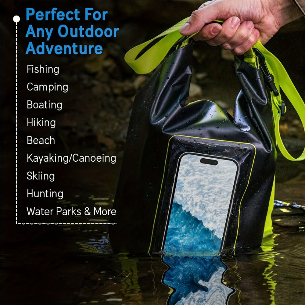 Waterproof Dry Bag Set 3-Piece Roll Top Backpack with Phone Pouch & Dry Sack - Kayaking Boating Camping Swimming Beach Fishing Rafting Travel Gear for Men Women, 1.32 Gal Lightweight PVC Water Sports Bag