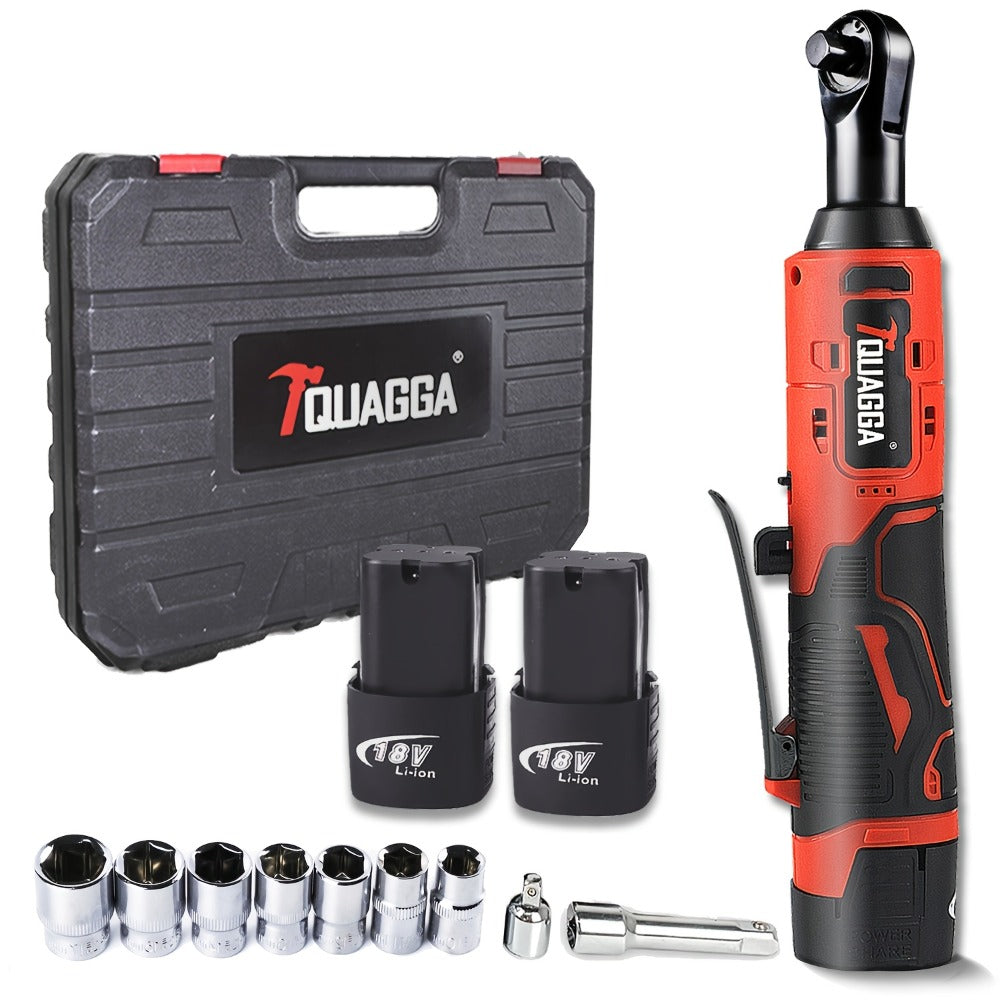 Cordless Electric Wrench QUAGGA 12V - 45Nm High Torque 3/8" Rechargeable Ratchet Wrench with Battery & Charger for Automotive Repair, Stage Truss & Home Improvement, Best Family Gift Tool