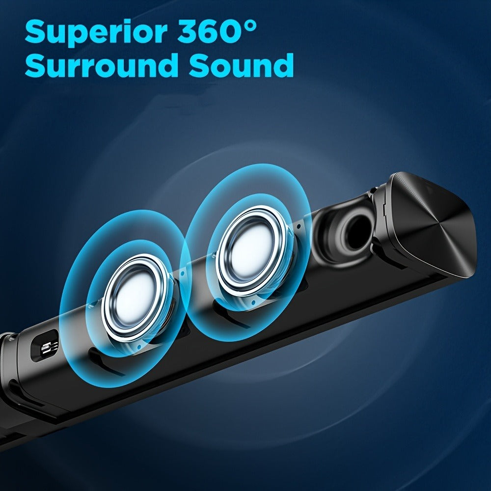 Mighty Rock TV Soundbar 32 Inch Separable Wireless Sound Bar with ARC Optical AUX, 3D Stereo 4-Driver Speaker, 3 Placement Modes, Infrared Remote Control for Smart TV Home Theater