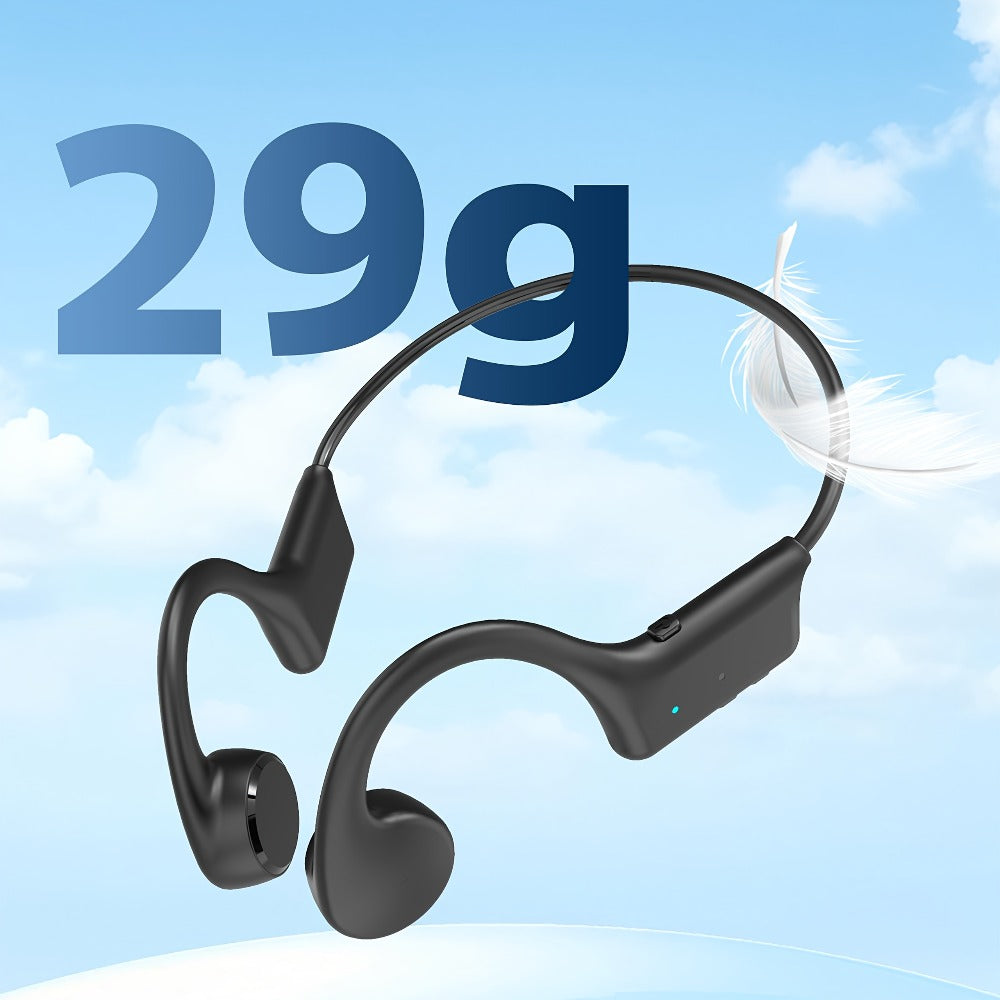 Open-Ear Bone Conduction Headphones 12H Playtime Wireless with Microphone Black Blue Sports Headset for Running Gym Workout Cycling Hiking Ambient Awareness Birthday Gift