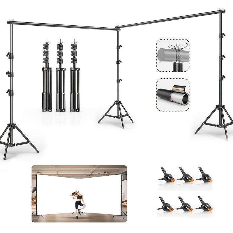 10x20ft Backdrop Stand Kit – BEIYANG Adjustable Iron Background Support System with Carrying Bag & Clamps for Photography Studio, Video, Birthday Parties & Trade Show Display