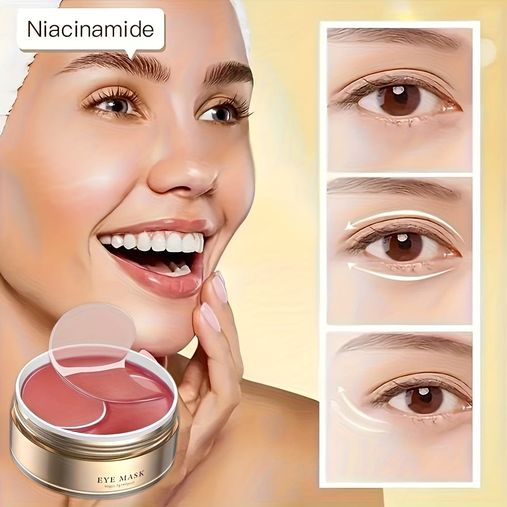 Under Eye Masks Caffeine & Collagen 60 or 120 Pcs - Hydrating Eye Patches with Niacinamide Hyaluronic Acid for Dark Circles Puffiness Fine Lines All Skin Types Unisex