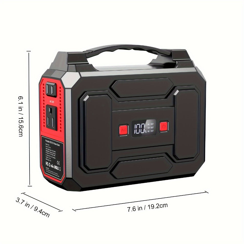 100W 146Wh Portable Power Station Solar Generator with 40W Foldable Solar Panel, 146Wh Backup Battery for Camping Hiking RV Emergency, AC DC USB USB-C Output, LED Flashlight, Fast US Shipping