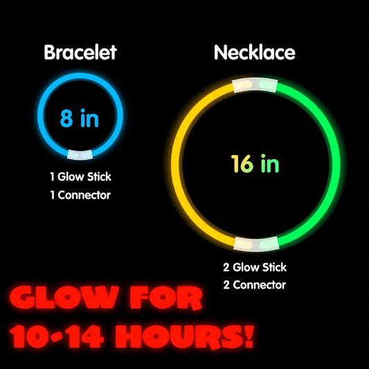 Glow Sticks, 144-Pack of 8-Inch Sticks in Seven Colors for Parties