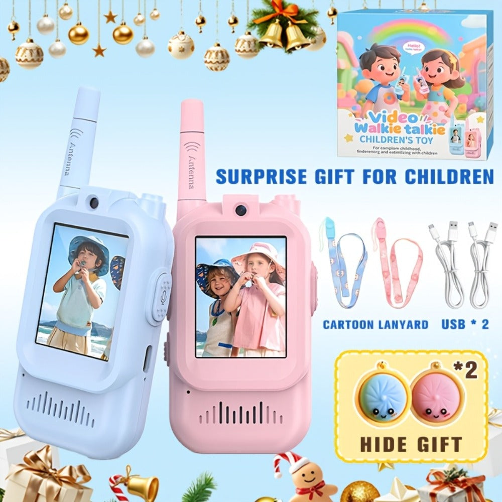 Kids Video Walkie Talkies, Blue and Pink 2-Pack with Voice Changer and Camera