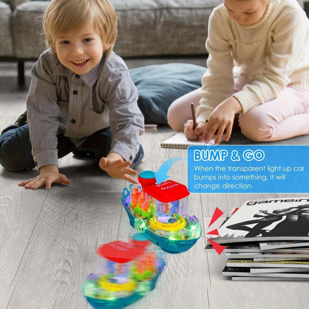 Interactive Sensory Boat Toy for Toddlers 2+ – Underwater Ocean Theme with Fish & Coral, Rotating Scroll Screen & Music, Educational Sensory Stimulation Play Toy for Boys & Girls, Birthday Gift