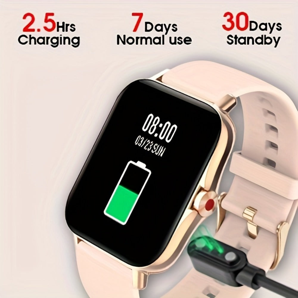 Women's Smartwatch with Health Tracker, Heart Rate SpO2 Sleep Monitor, Message Alerts, Voice Assistant, Multi-Sport Modes, Music Control, Dual Silicone Straps – Compatible with iPhone & Android