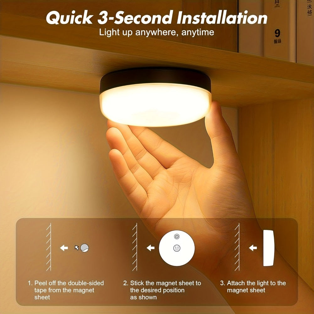 RGBW Wall Sconce Light Rechargeable Magnetic Mount – 15 Color Changing Remote Control Dimmable Timer Battery Operated LED Ambient Lamp for Bathroom Closet Hallway Bedroom Party Decor – 2/4 Pack