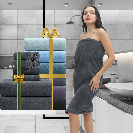 Extra Large Bath Sheet Set, 8-Piece 750 GSM Towels, 35 x 70 Inches
