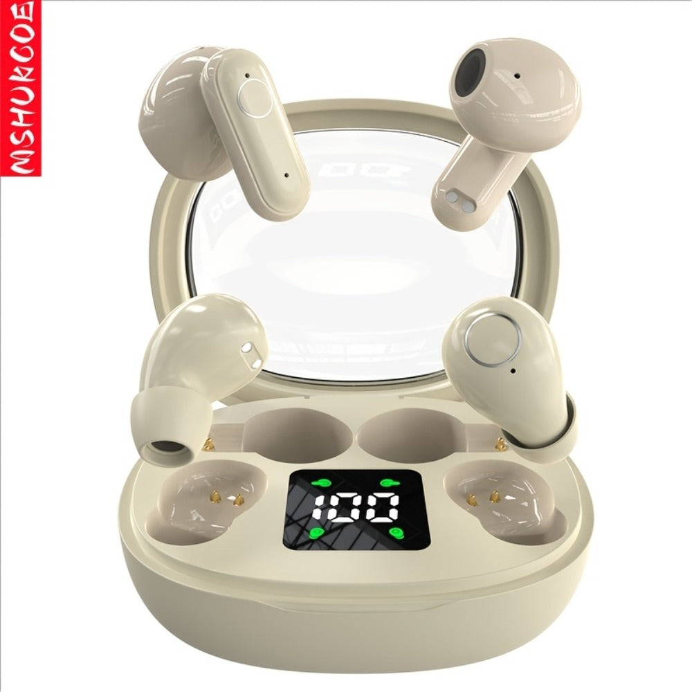 Sleep Mini Earbuds 2 Pairs Wireless Bluetooth In-Ear Headphones Long Battery Life HD Calling 3 Colors Sport Use Single Compartment Case All Seasons
